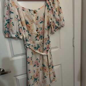 Lauren Conrad floral off the shoulder dress